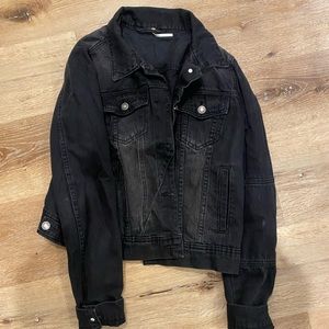 free people black denim jacket